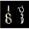 Image 2 : 0.57 ctw Diamond Earrings - 14KT White and Yellow