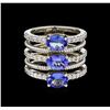 Image 2 : 2.43 ctw Tanzanite and Diamond Ring - 14KT White Gold