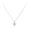 Image 2 : 1.00 ctw Diamond Cross Pendant with Chain - 18KT White Gold and Stainless Steel