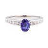 Image 2 : 0.91 ctw Sapphire and Diamond Ring - 14KT White Gold