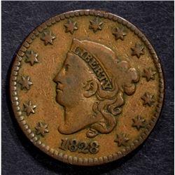 1828 LARGE CENT, F/VF