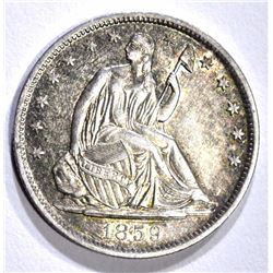 1859-O SEATED HALF DOLLAR, CH BU a few marks obv