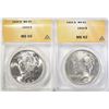 Image 1 : 2 PEACE DOLLARS ANACS GRADED