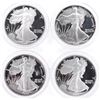 Image 2 : 4 PROOF SILVER EAGLES WITH BOX AND CERT
