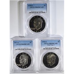 1976-S T-2, 77-S, 78-S CLAD IKES PCGS PR-69DCAM