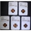 Image 1 : 5 1946-S LINCOLN CENTS NGC MS-66 RD