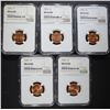 Image 1 : 5 - 1976 LINCOLN CENTS NGC MS66RD