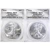 Image 1 : 2-2015 AMERICAN SILVER EAGLES, ANACS MS-70