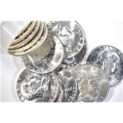 BU ROLL OF 1963-D FRANKLIN HALF DOLLARS