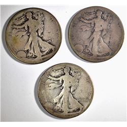 3-1918-S WALKING LIBERTY HALF DOLLARS: