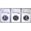 Image 1 : 3-1957 FRANKLIN HALF DOLLARS, NGC PF-67