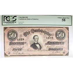 1864 $50 CONFEDERATE STATES OF AMERICA