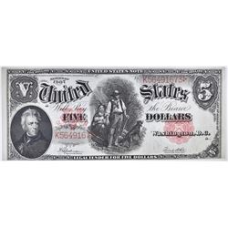 1907 $5 LEGAL TENDER  WOODCHOPPER 