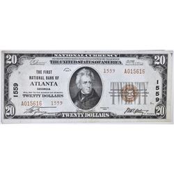 1929 TYPE 2 $20 NATIONAL CURRENCY