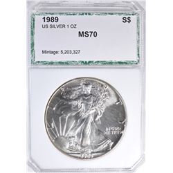1989 SILVER EAGLE  PCI MS-70