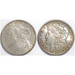 1881-S & 1885-O MORGAN DOLLARS  CH BU
