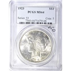 1923 PEACE DOLLAR  PCGS  MS64