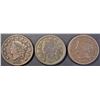 Image 1 : 1831, 1844  BOTH VF & 1847  VF/XF LARGE CENTS