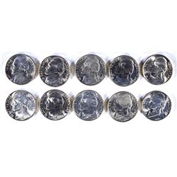 10-BU 1943-S SILVER JEFFERSON NICKELS