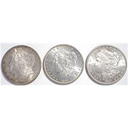 1881-S, O, 1882-S MORGAN DOLLARS  CH BU