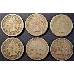 FLYING EAGLE & EARLY INDIAN CENT LOT: