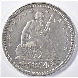 1854 WITH ARROWS SEATED QUARTER, AU