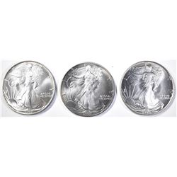 3-BU 1992 AMERICAN SILVER EAGLES