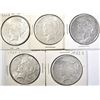 Image 1 : 5-AU PEACE SILVER DOLLARS: