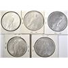 Image 2 : 5-AU PEACE SILVER DOLLARS: