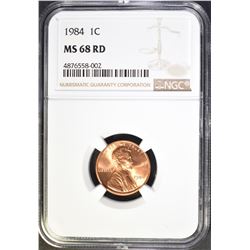 1984 LINCOLN CENT, NGC MS-68 RED
