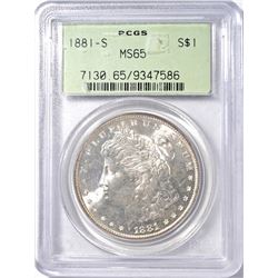 1881-S MORGAN DOLLAR  PCGS  MS-65