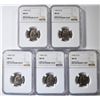 Image 1 : 5 - 1950 D JEFFERSON NICKELS NGC MS65
