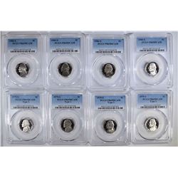 8 JEFFERSON NICKELS PCGS PR-69 DCAM