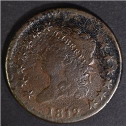 1812 CLASSIC HEAD LARGE CENT XF CORRODED