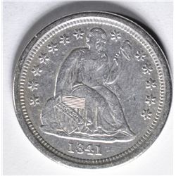 1841-O SEATED DIME  AU+