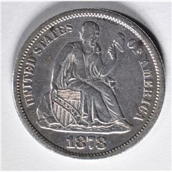 1878-CC SEATED DIME  XF/AU  RARE!!