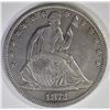 Image 1 : 1872-CC SEATED HALF DOLLAR  XF