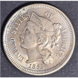 1865 3 CENT NICKEL  CH BU