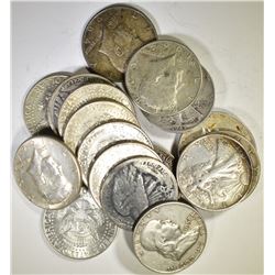 20-MIXED 90% SILVER HALF DOLLARS