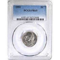 1951 JEFFERSON NICKEL, PCGS PR-65