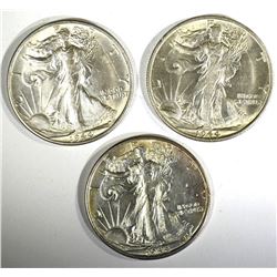 3-CH BU 1944-S WALKING LIBERTY HALVES