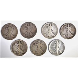 7-WALKING LIBERTY HALVES FROM 1917 AS FOLLOWS