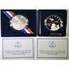 Image 1 : 2005 MARINES PROOF & UNC COMMMEM SILVER DOLLARS