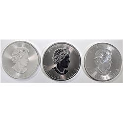 3-GEM BU 2019 CANADA 1oz SILVER MAPLE LEAF COINS