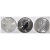 Image 1 : 3-GEM BU 2019 CANADA 1oz SILVER MAPLE LEAF COINS