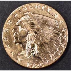 1925-D $2.50 GOLD INDIAN, CH BU