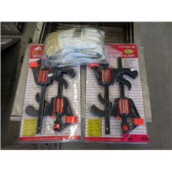 6 Leather Gloves & 2 Two Piece Clamps
