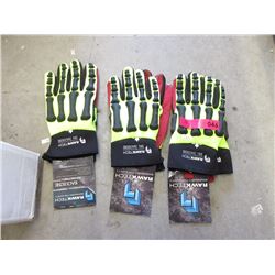 3 Pairs New XL RawkTech "Backbone" Gloves