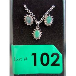 New Emerald & Diamond Matching Jewelry Set