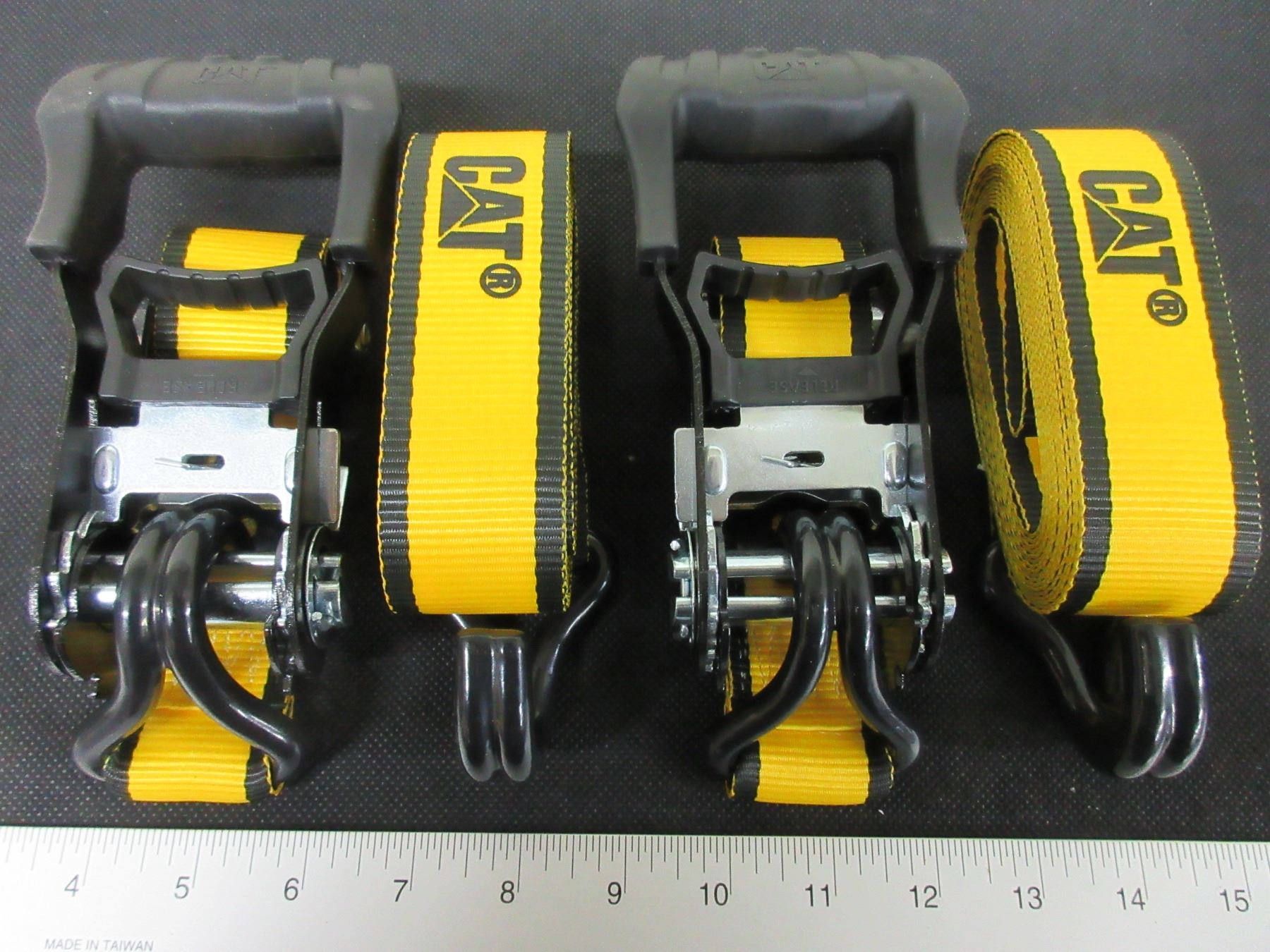 New set of 2 CAT Ratchet Straps 1 1/2 x 16ft 3000lb break strength